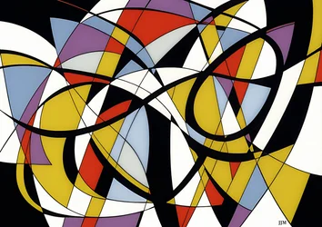 Abstrakt: Auf Weiß-Schaukeln 1