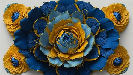 Mandala: Blaue Rosen-Elemente_01