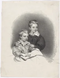 Kronprinz Franz Joseph und Erzherzog Ferdinand Maximilian Josef als Kinder