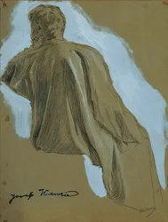 Sitzender Mann (Draperiestudie)