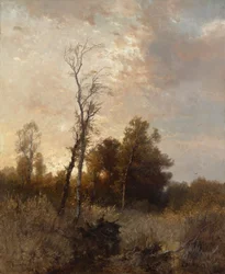 Herbstlandschaft mit Jäger