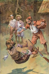 Robinson Crusoe: Der Spanier schlägt ihn mit einem Schlag nieder