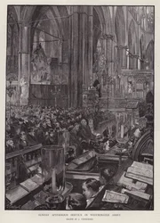 Sonntagnachmittagsgottesdienst in der Westminster Abbey, London