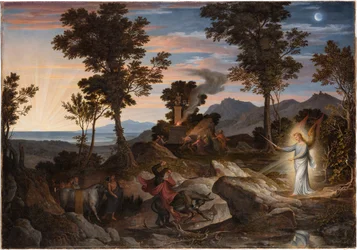 Landschaft mit dem Propheten Bileam und seinem Esel
