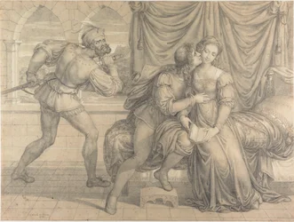 Paolo und Francesca, überrascht von Gianciotto Malatesta, 1809