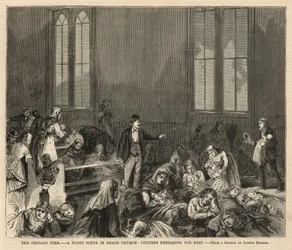 Eine Nachtszene in der Grace Church