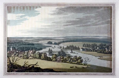 Blick auf Streatley und Goring in Berkshire und Oxfordshire