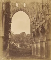 Rievaulx Abbey. Innenansicht des Chors, 1850er Jahre
