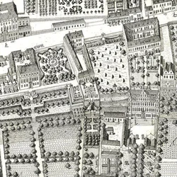 Detail einer Karte von Wien, die 135 Alsergrund zeigt, wo Mozart und seine Familie 1788 lebten