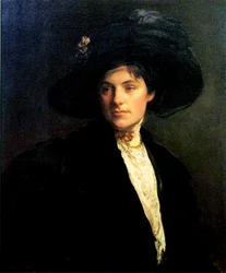 Frau mit schwarzem Hut, 1910