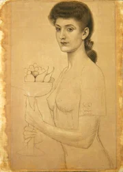 Studie für eine Schale mit Obst