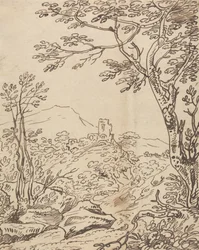 Bäume und ein entferntes Schloss