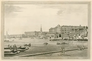 Ansicht von Somerset Place, dem Adelphi usw. vom Temple Garden