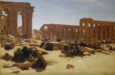 Ruinen des Tempels von Luxor, ca. 1890