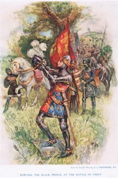 Edward, der Schwarze Prinz in der Schlacht von Crecy, Illustration aus 