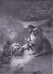 Ich habe mir ein Stück Ziegenfleisch geholt und es gegrillt