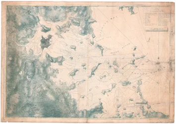 Eine Karte nautischer Bemerkungen und Beobachtungen für die Karte des Hafens von Boston
