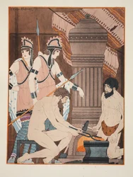 Glühende Kohlen, Illustration aus „Die Werke des Hippokrates“, 1934