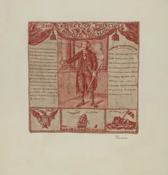 Bedruckter Stoff von George Washington, um 1939