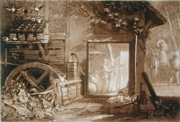 Penbury Mill, Kent, graviert von Charles Turner, veröffentlicht 1808