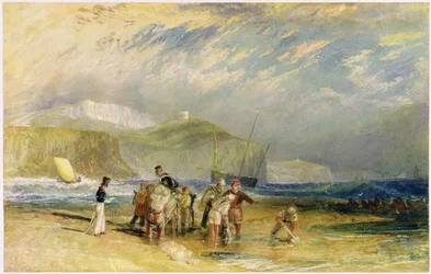 Hafen von Folkestone und Küste bis Devon, um 1830