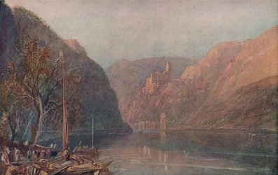 Goarshausen und Burg Katz, 1909