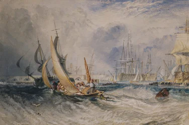 Gosport: Der Eingang zum Hafen von Portsmouth, um 1829