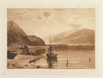 Inverary Pier, Loch Fyne, Morgen Liber Studiorum, Teil VII, Tafel 35, 1. Juni 1811