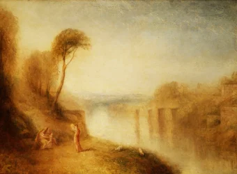 Landschaft: Frau mit Tamburin, ca. 1840-50