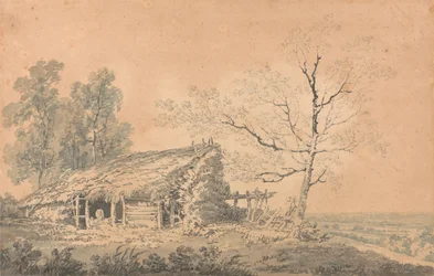 Landschaft mit Scheune