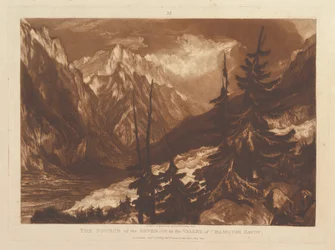 Die Quelle des Arvaron im Tal von Chamouni, Savoy Liber Studiorum, Januar 1, 1816
