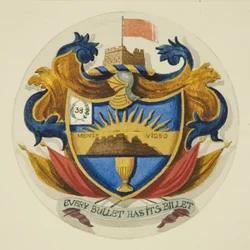 Wappen über dem Monument in der St. Pauls Kirche