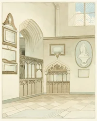Ende des südlichen Querschiffs der Kathedrale von Bristol