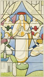 Buntglas in St. Markus - die Himmelfahrt der Jungfrau