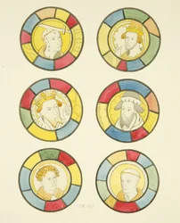 Buntglasfenster im Nordfenster des Kirchenschiffs von St. Mary Redcliffe