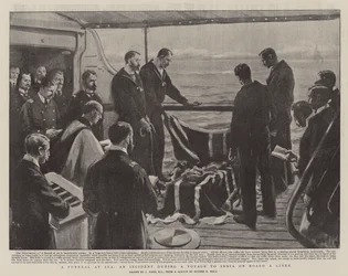 Ein Begräbnis auf See, ein Vorfall während einer Reise nach Indien an Bord eines Liners