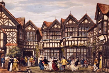 Little Moreton Hall, Cheshire, aus "The Mansions of England in the Olden Time"