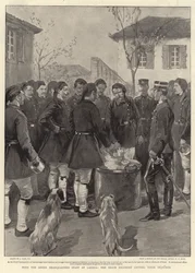 Mit dem griechischen Hauptquartierstab in Larissa, das Erzon-Regiment beim Dejeuner