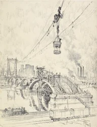Bau der Brücke, Minneapolis, 1915