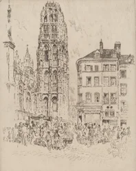 Blumenmarkt und Butterturm, Rouen, 1907