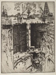 Das Wachttor, Gatun-Schleuse, Panama, 1912