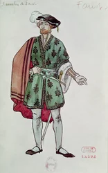 Kostümentwurf für Faust aus „La Damnation de Faust“ (1846) von Hector Berlioz (1803-69), 1906-08