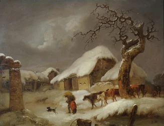 Schnee im Bauernhof