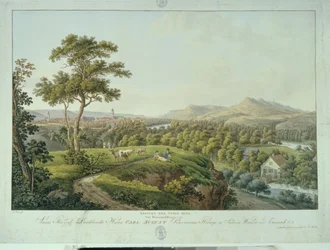 Ansicht von Jena vom Rasenhügelberg, ca. 1810 (Radierung)