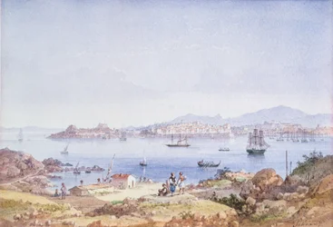 Korfu von der Insel Vidho, 1789