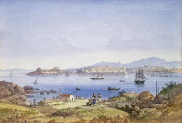 Korfu von der Insel Vido, um 1845
