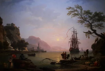 Ansicht eines Hafens am Morgen (Der Morgen)