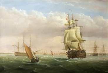 Hafeneinfahrt mit Schiffen