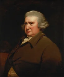 Porträt von Erasmus Darwin, Halbfigur, in einem Buffmantel und weißem Hemd
