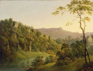 Blick in Matlock Dale, Blick auf den Black Rock Escarpment, ca. 1780-85